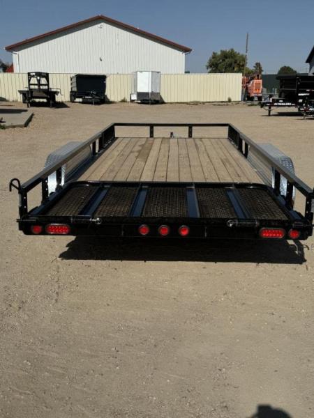 New 2025 PJ 7 x 18 Tandem Axle Utility Trailer w/ ATV Side Load Ramps