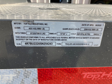 New 2025 Top Hat ASCH 22' X 83" Car Hauler 10K