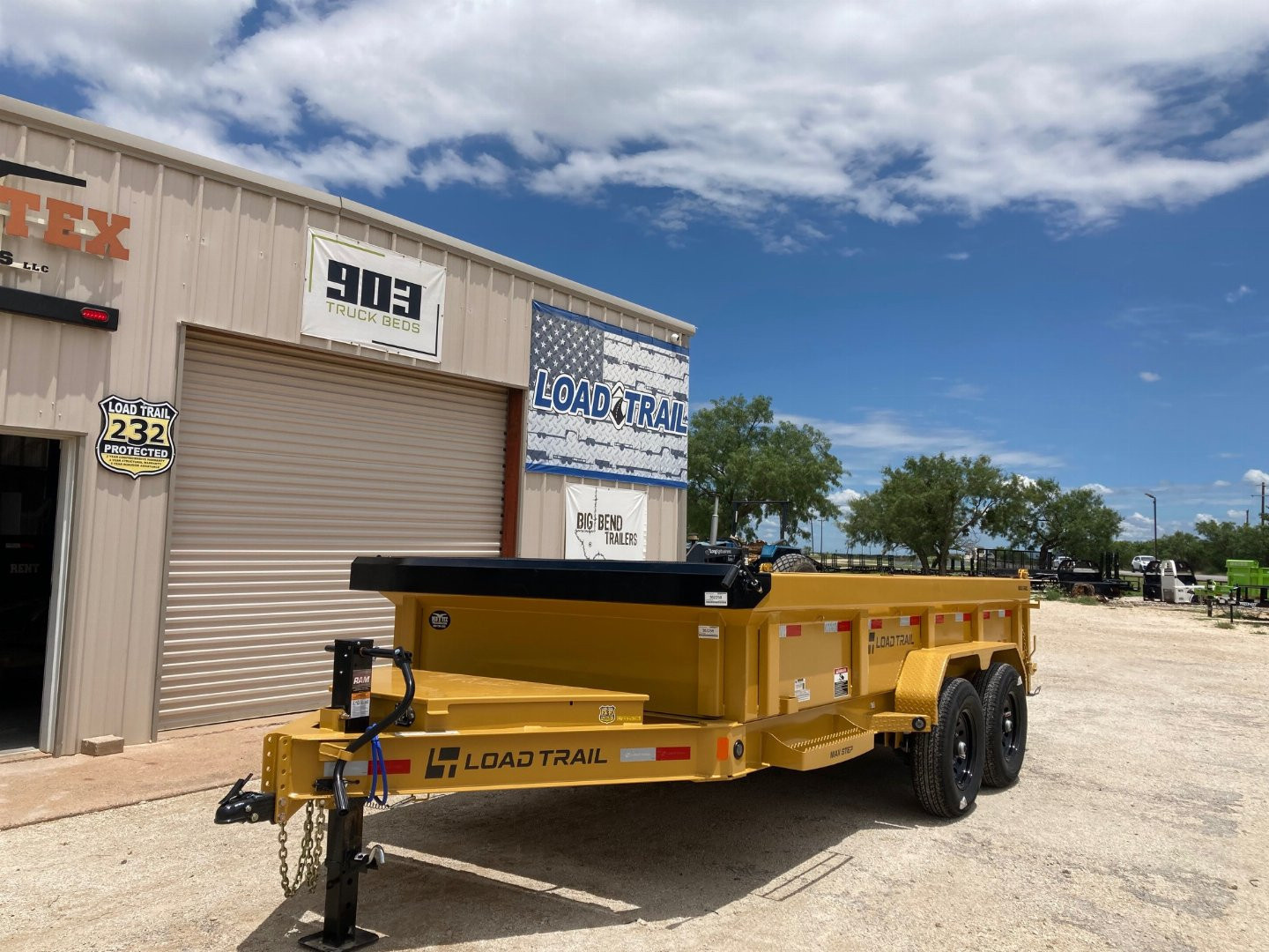 New 2026 Load Trail 14' x 83" Tandem Axle Low-Pro Dump Trailer (Yellow)