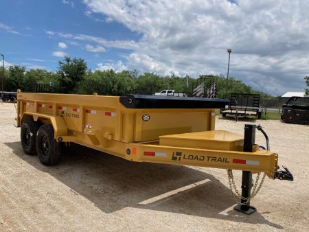 New 2026 Load Trail 14' x 83" Tandem Axle Low-Pro Dump Trailer (Yellow)