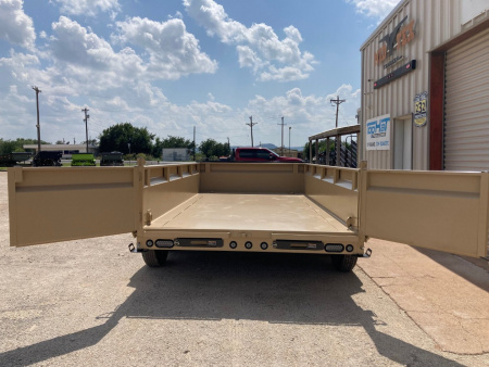 New 2026 Load Trail 14' x 83" Tandem Axle Low-Pro Dump Trailer (Coyote Tan)