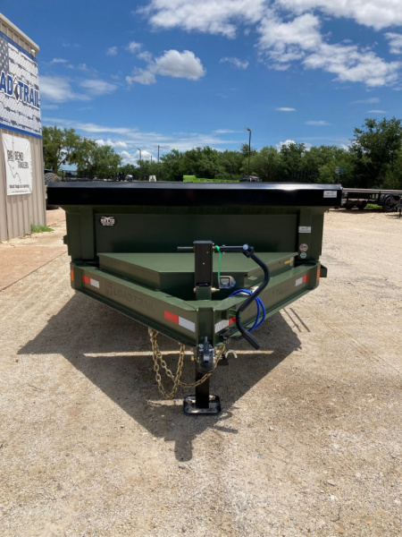 New 2025 Load Trail 14' x 83" Tandem Axle Low-Pro Dump Trailer (Army Green)