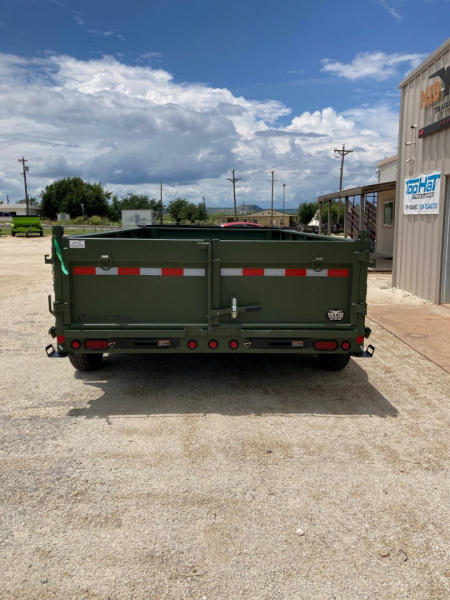 New 2025 Load Trail 14' x 83" Tandem Axle Low-Pro Dump Trailer (Army Green)