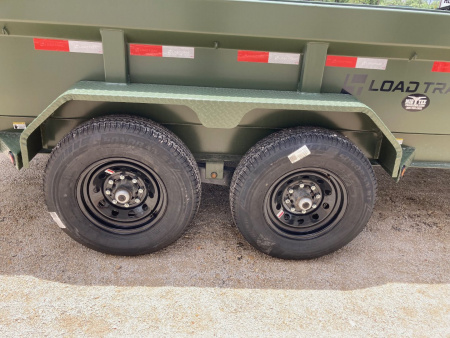 New 2025 Load Trail 14' x 83" Tandem Axle Low-Pro Dump Trailer (Army Green)