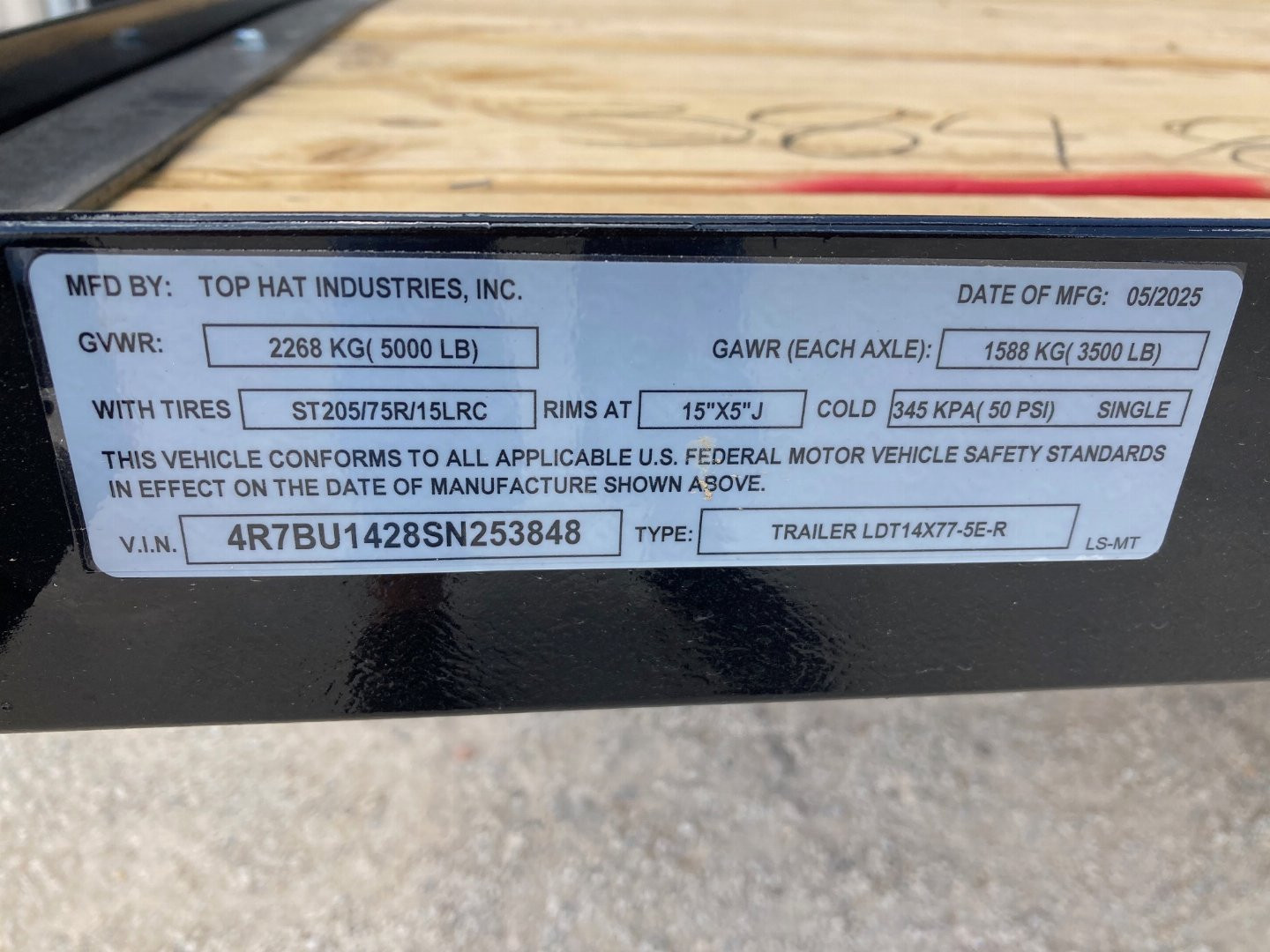 New 2025 Top Hat 14' x 77" LDT Utility Trailer