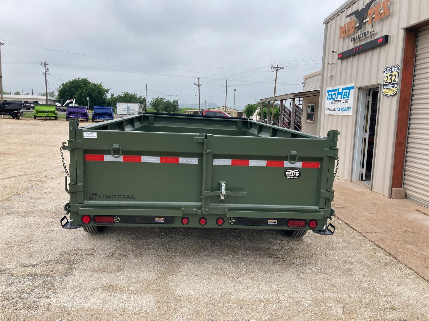 New 2025 Load Trail 14' x 83" Tandem Axle Dump Low-Pro Dump Trailer(Army Green)