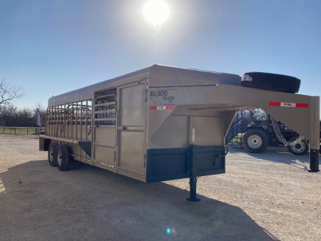 New 2024 Big Bend GN 24' X 6'8" Stock Trailer With Deluxe Tack/Butterfly Gate