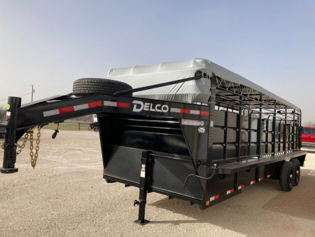 New 2025 Delco 24'x6'8" Gooseneck Stock Trailer