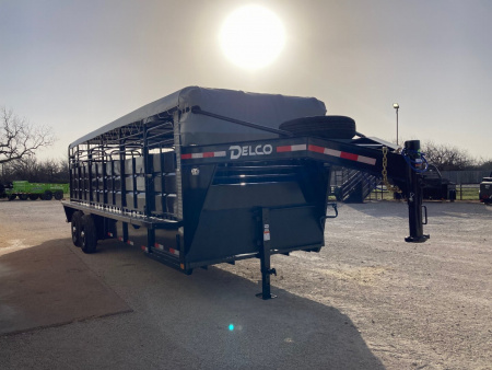 New 2025 Delco 24'x6'8" Gooseneck Stock Trailer