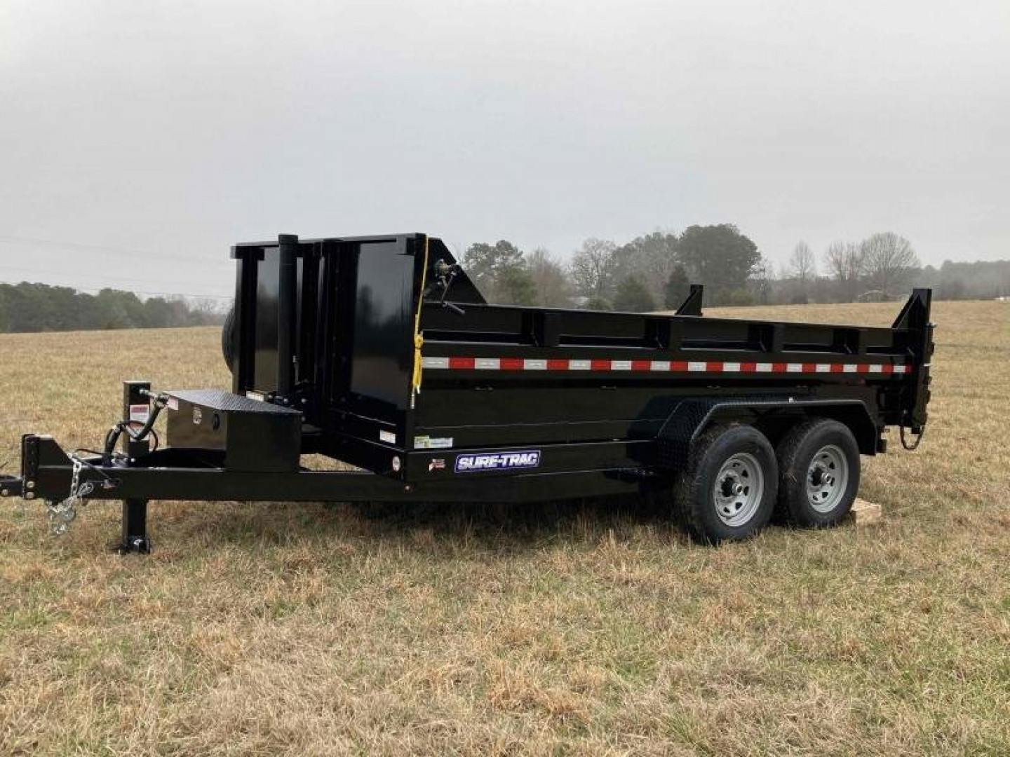 New Sure-Trac 7x14 Low Profile Telescopic Lift  Dump Trailer