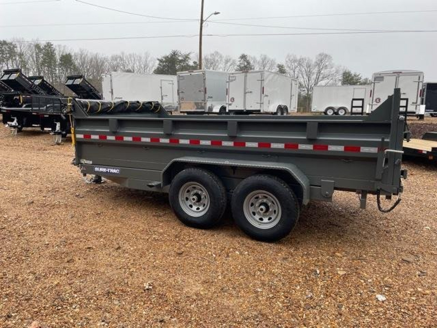 New 2026 Sure-Trac 7X14 14K Low Pro Scissor Lift Dump Trailer