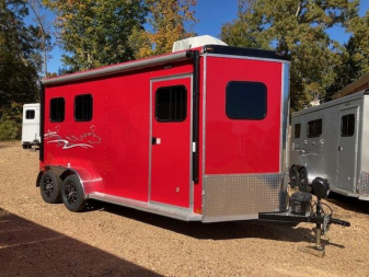 New Homesteader 2 Horse Bumper Pull Slant Load Trailer w/ Extended Tack, AC, Awning CUSTOM ORDER