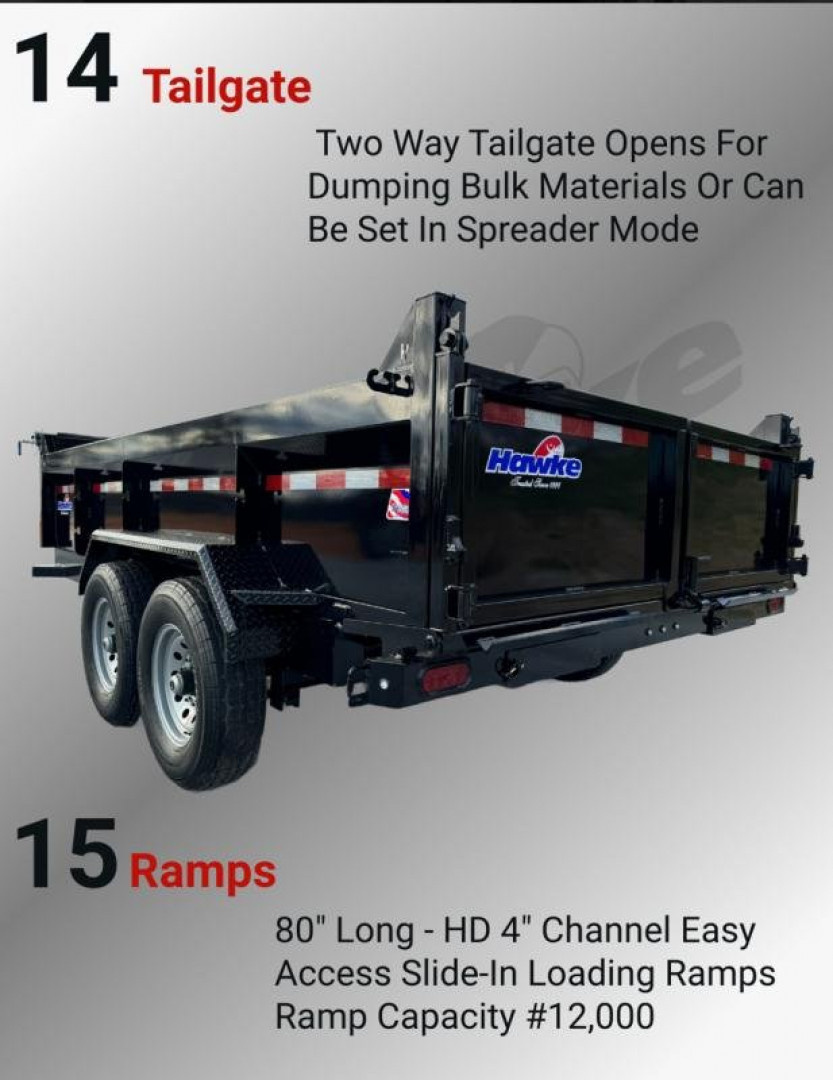 New 2026 Hawke 7X14 14K Low Pro Dump Trailer