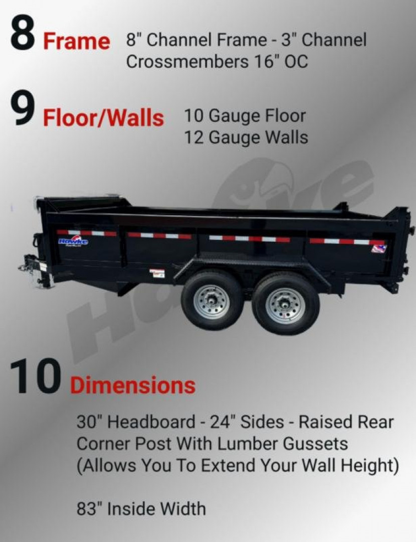 New 2026 Hawke 7X14 14K Low Pro Dump Trailer
