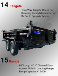 New 2026 Hawke 7X14 14K Low Pro Dump Trailer