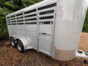 New Delta 500 ES - 16' BUMPER PULL STOCK TRAILER 6'6  Tall