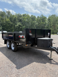 New 2025 Cross Country Manufacturing 7x12 14K Deck Over Dump Trailer with Barn Doors