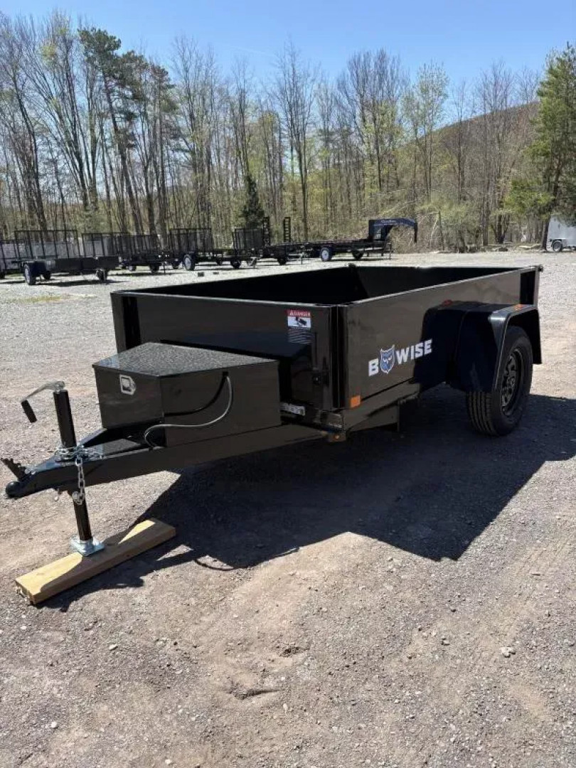 New 2025 BWISE DTR3 60”x8’ 3K Light Duty Single Axle  Dump Trailer