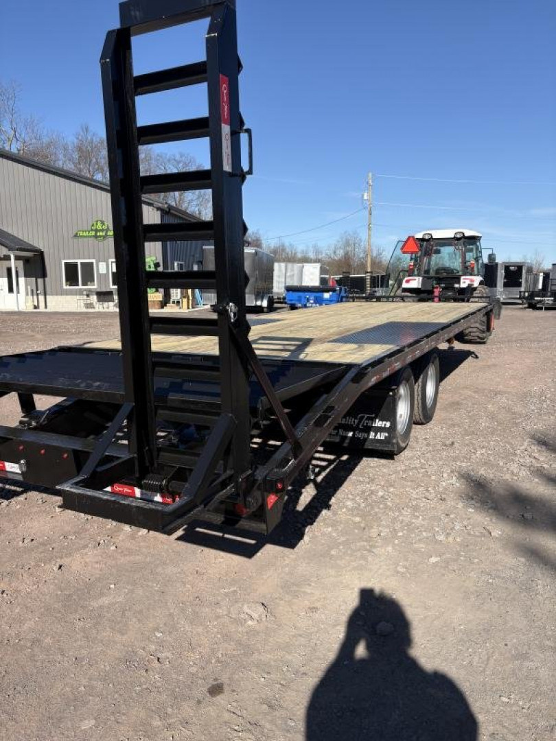 New 2025 Quality Trailers 96" x 25' (21'+4' Pop-Up Dove Tail)  Deckover Trailer