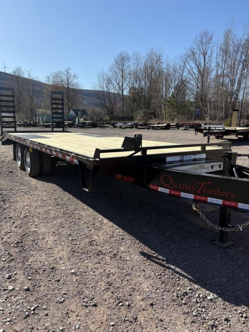 New 2025 Quality Trailers 96" x 25' (21'+4' Pop-Up Dove Tail)  Deckover Trailer