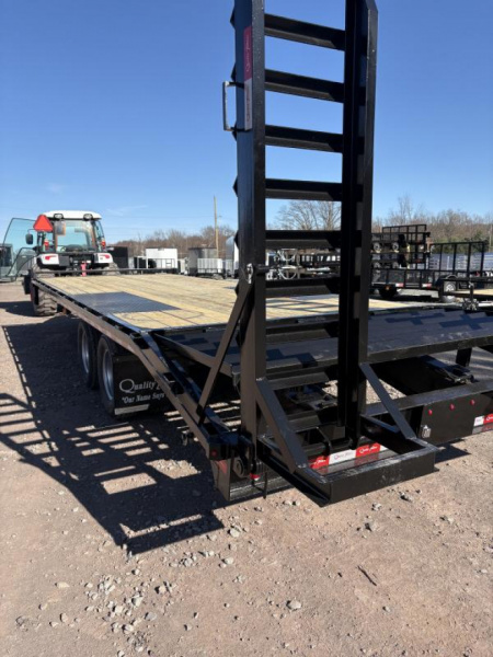 New 2025 Quality Trailers 96" x 25' (21'+4' Pop-Up Dove Tail)  Deckover Trailer