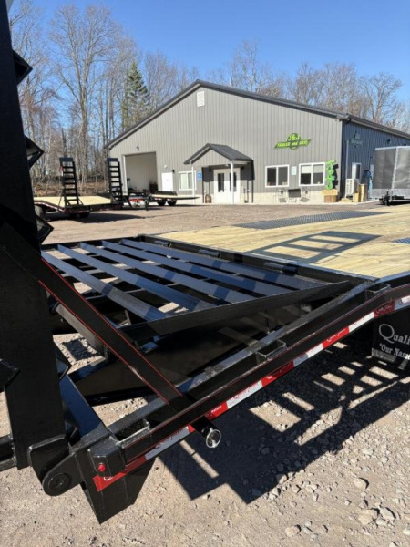 New 2025 Quality Trailers 96" x 25' (21'+4' Pop-Up Dove Tail)  Deckover Trailer