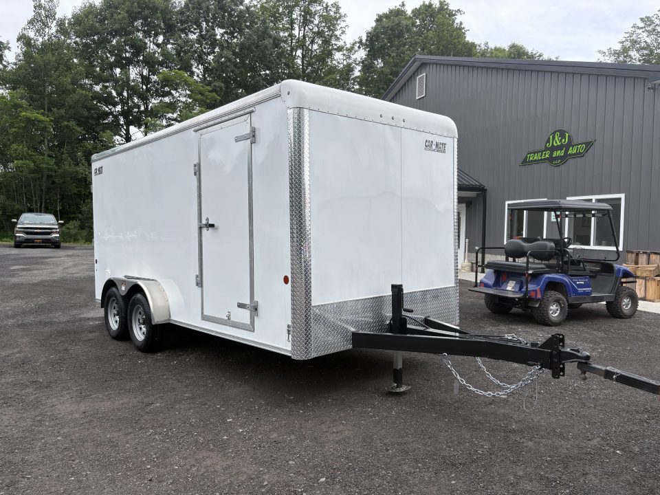 New 2025 Car Mate Trailers 7x16 7K 6'6" Interior Height Custom Cargo with Rear Ramp and Extended Tongue Cargo / Enclosed Trailer