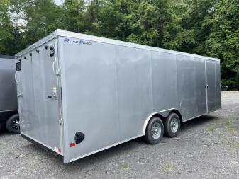 New 2024 Wells Cargo 8.5x24 6'6  Interior Height Road Force V Car Trailer with Escape Door