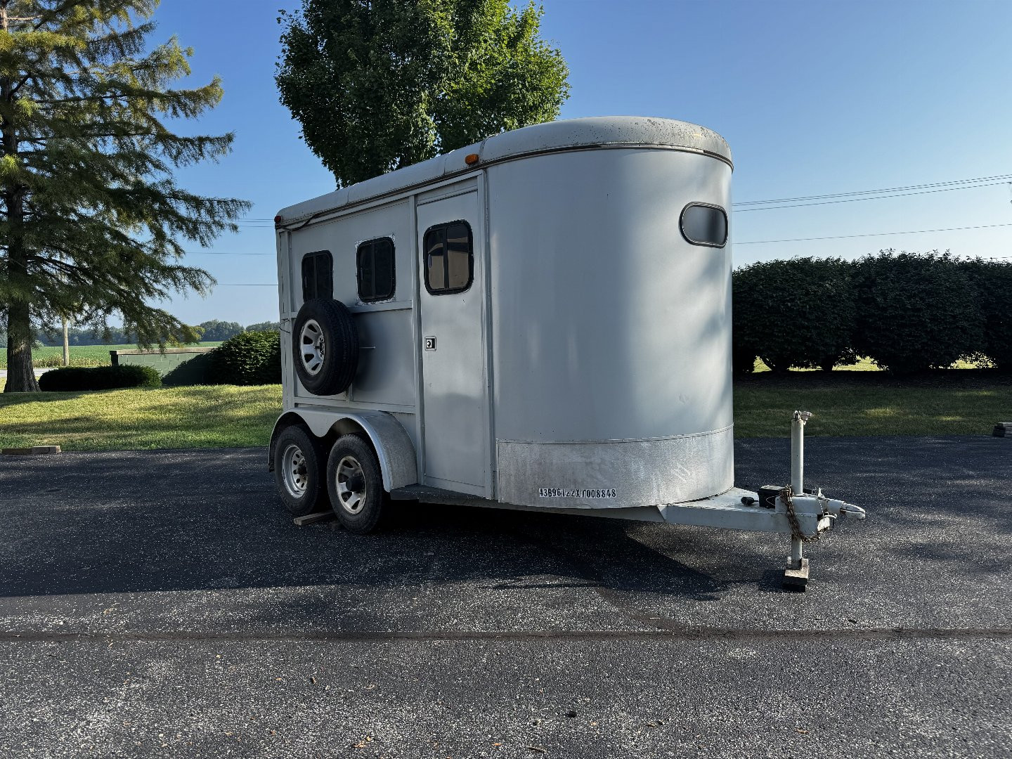 Used 1996 Grey Bison 2H Slant Horse Trailer w/ Tack Room