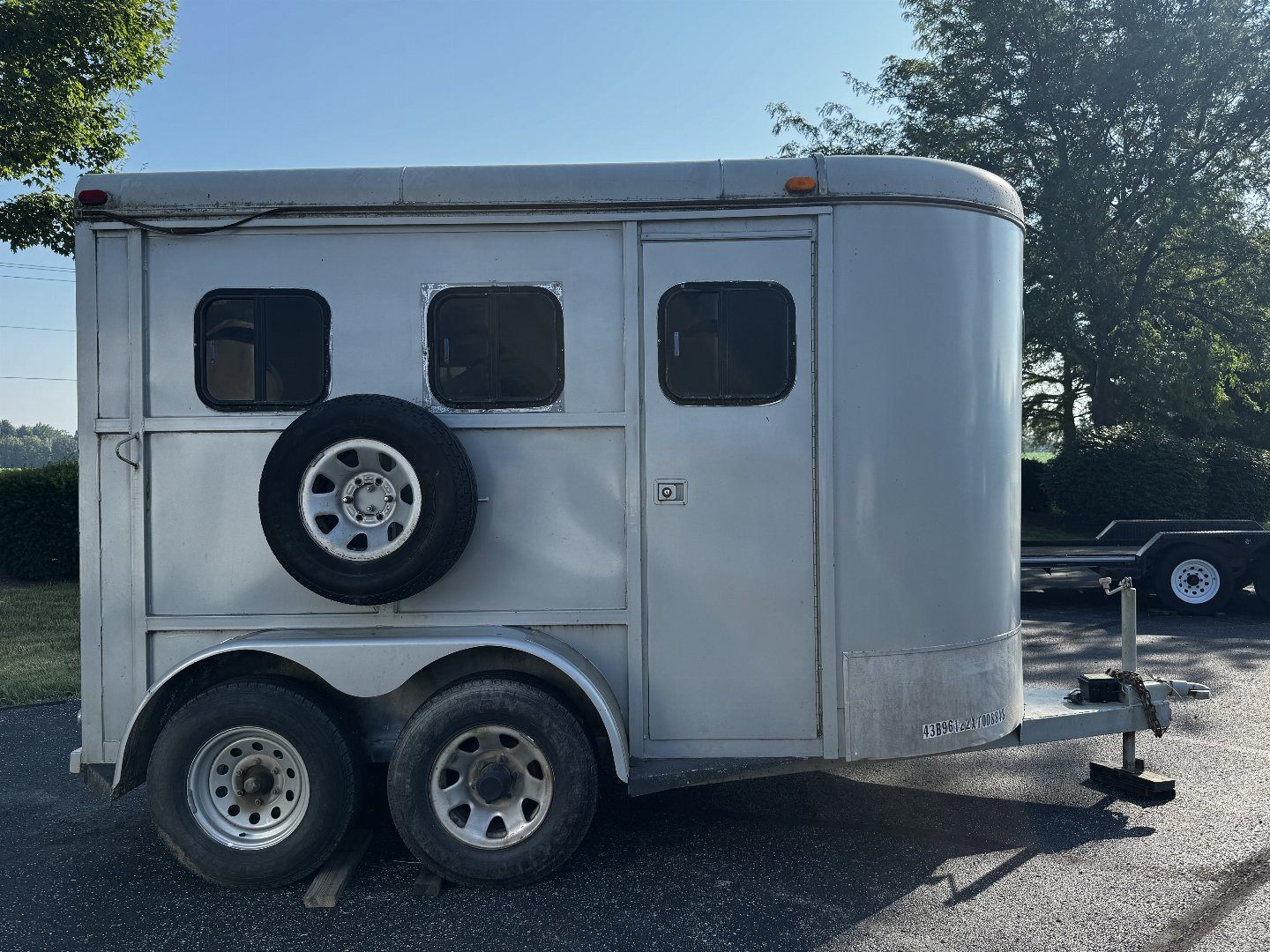 Used 1996 Grey Bison 2H Slant Horse Trailer w/ Tack Room