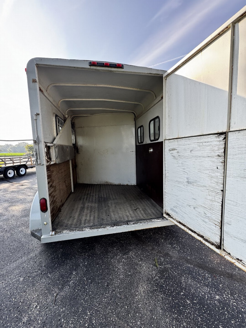 Used 1996 Grey Bison 2H Slant Horse Trailer w/ Tack Room