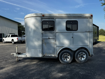 Used 1996 Grey Bison 2H Slant Horse Trailer w/ Tack Room