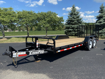 New 2026 Corn Pro 81  x 18' Heavy Duty Utility Trailer w/ Split Mesh Ramps