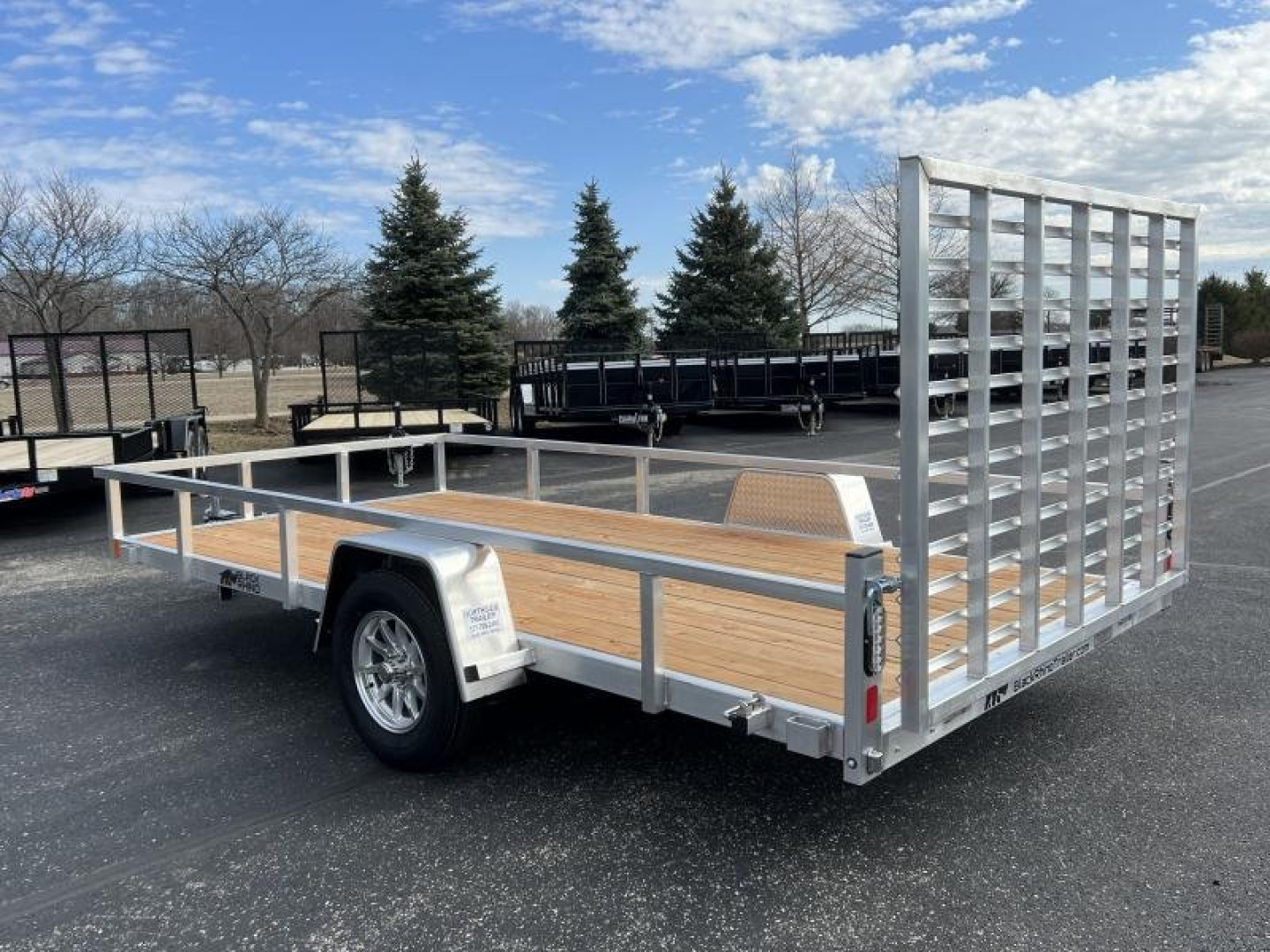 New 2022 BLACK RHINO 7' x 14' SA RAILED UTILITY w/ WOOD DECK