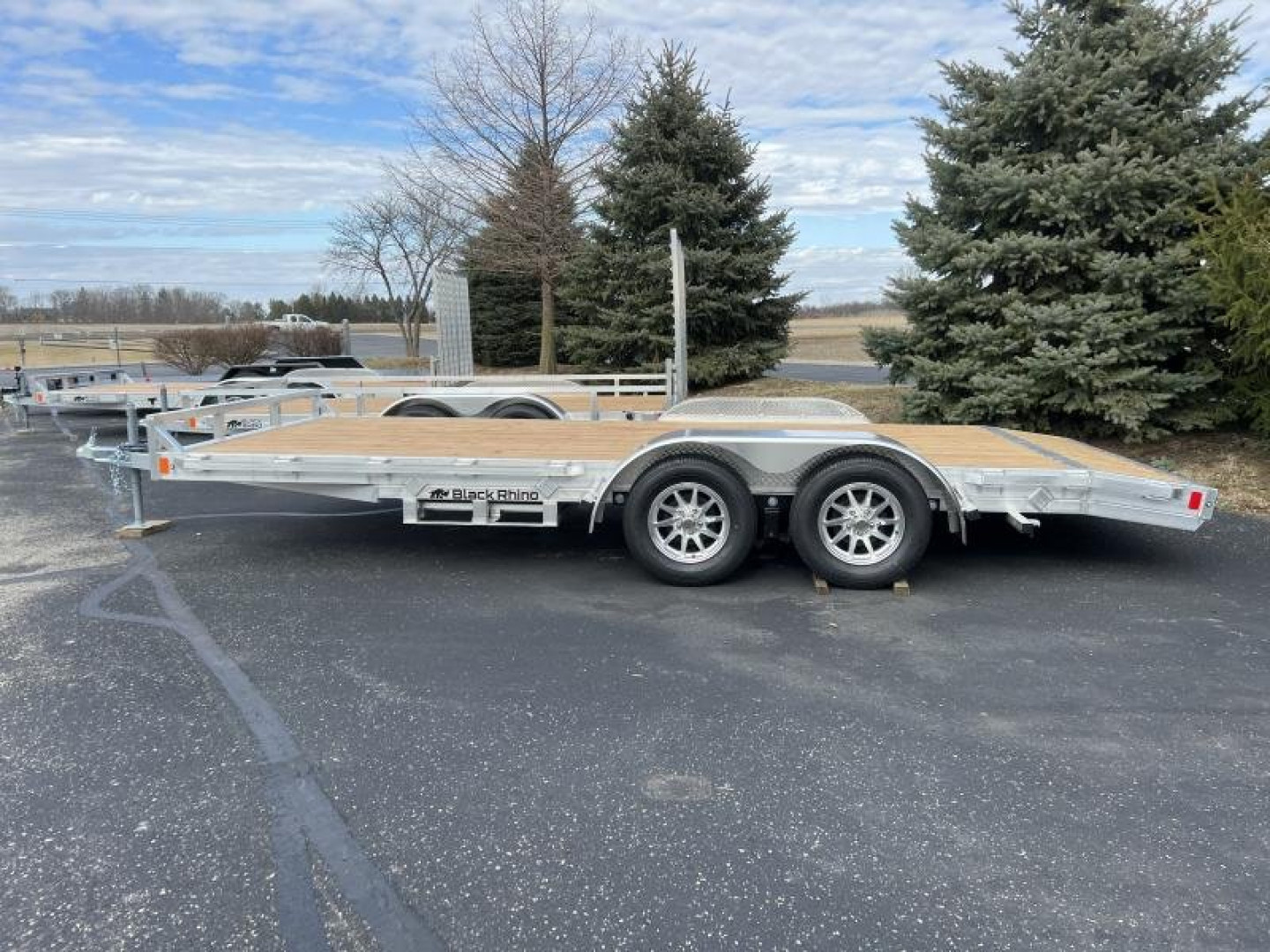 New 2022 Black Rhino Aluminum 7' x 18' (16'+2') TA Car Hauler – Wood Deck