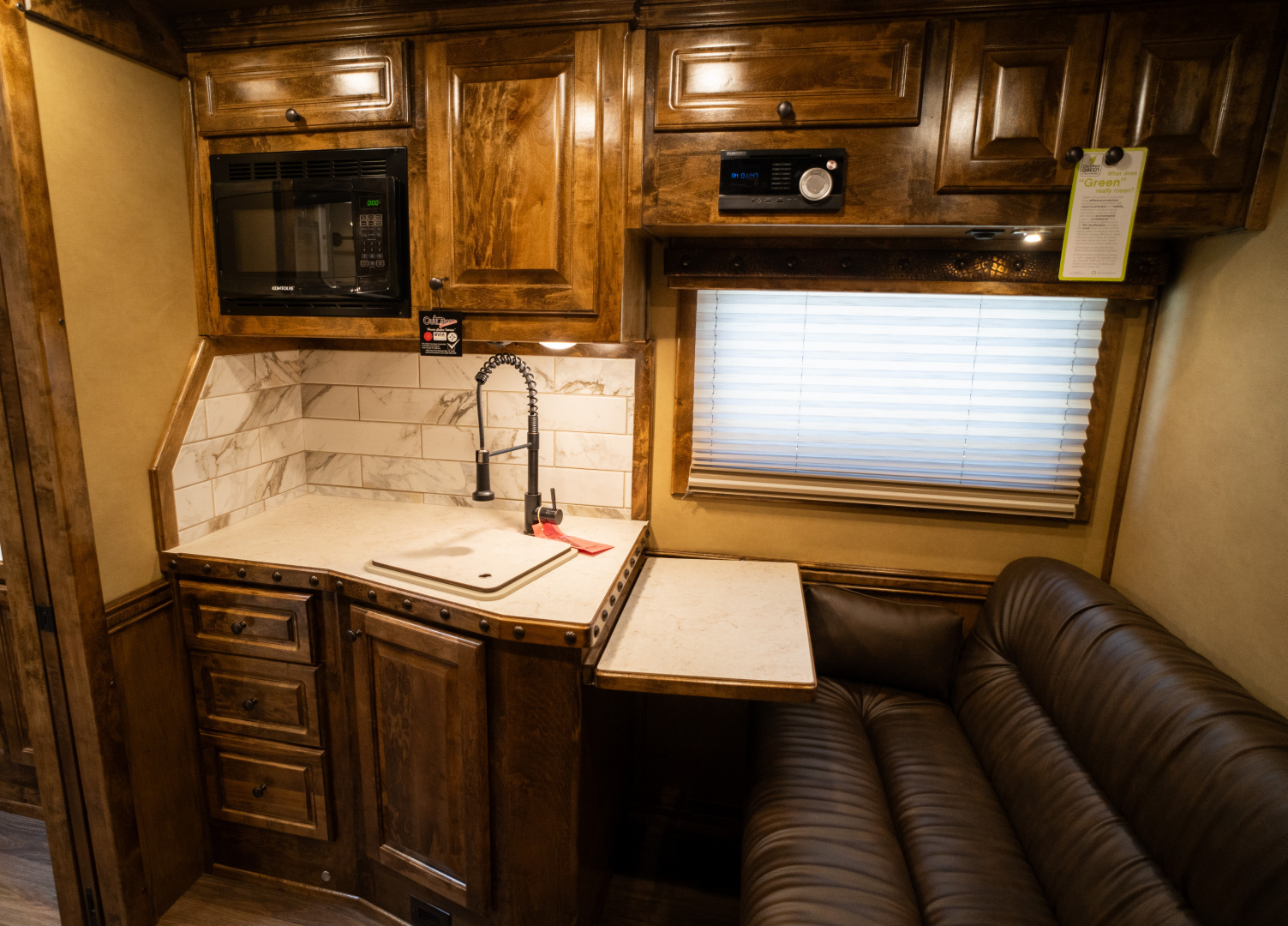 New 2025 Bloomer 4 Horse Gooseneck Rear Tack Outlaw Living Quarters '25 Horse Trailer