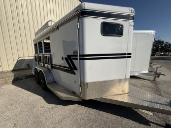 Used 2022 Bruton 3 Horse Bumper Pull '22 Horse Trailer