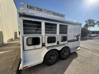 Used 2022 Bruton 3 Horse Bumper Pull '22 Horse Trailer