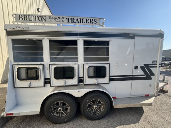 Used 2022 Bruton 3 Horse Bumper Pull '22 Horse Trailer