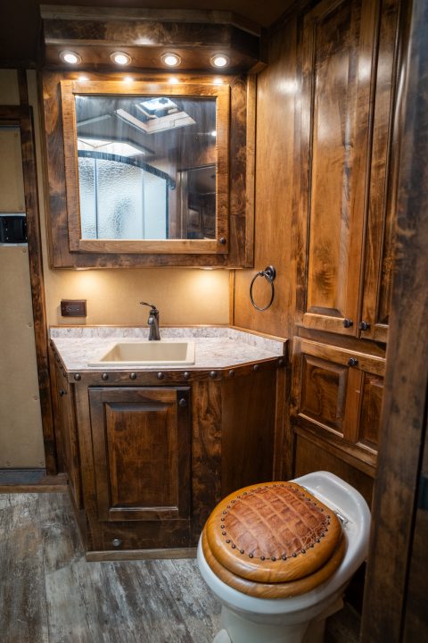 Used 2021 Bloomer 3 Horse Gooseneck Outlaw Living Quarters '21 Horse Trailer