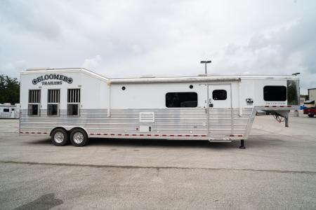 Used 2021 Bloomer 3 Horse Gooseneck Outlaw Living Quarters '21 Horse Trailer