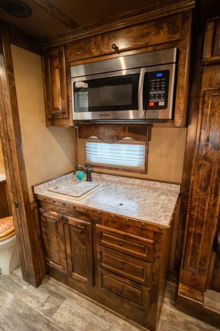 Used 2021 Bloomer 3 Horse Gooseneck Outlaw Living Quarters '21 Horse Trailer