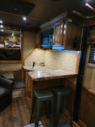 Used 2017 Bloomer 4 Horse 15'6" Gooseneck Outlaw Living Quarters '17 Horse Trailer