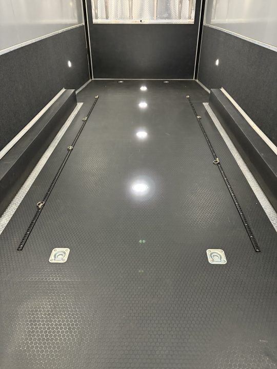 Used 2026 Haulmark 34 EDGE Bathroom Race Trailer, Dual A/C, Airline Track, Winch, 18K GVWR, 54" ALX Slide Out Step, Awning, Air Prep, Landing Light PKG, Hyd Tongue Jack
