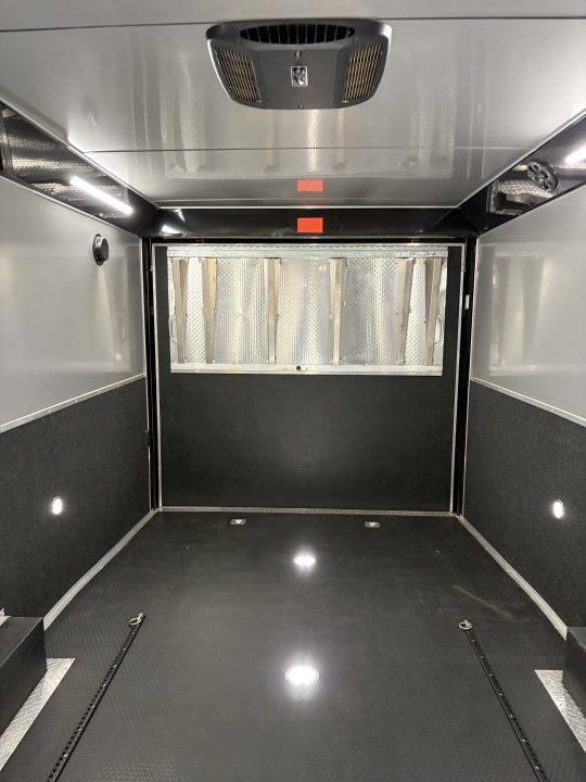 Used 2026 Haulmark 34 EDGE Bathroom Race Trailer, Dual A/C, Airline Track, Winch, 18K GVWR, 54" ALX Slide Out Step, Awning, Air Prep, Landing Light PKG, Hyd Tongue Jack