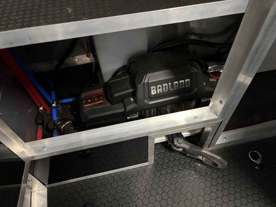 Used 2026 Haulmark 34 EDGE Bathroom Race Trailer, Dual A/C, Airline Track, Winch, 18K GVWR, 54" ALX Slide Out Step, Awning, Air Prep, Landing Light PKG, Hyd Tongue Jack