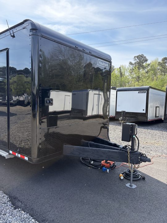 Used 2026 Haulmark 34 EDGE Bathroom Race Trailer, Dual A/C, Airline Track, Winch, 18K GVWR, 54" ALX Slide Out Step, Awning, Air Prep, Landing Light PKG, Hyd Tongue Jack