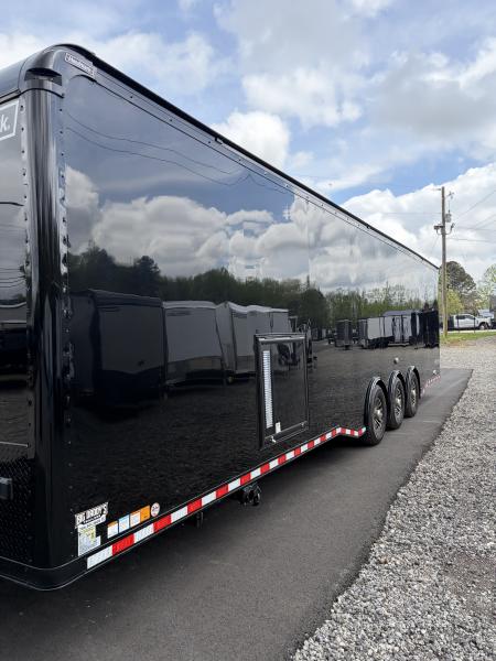 Used 2026 Haulmark 34 EDGE Bathroom Race Trailer, Dual A/C, Airline Track, Winch, 18K GVWR, 54" ALX Slide Out Step, Awning, Air Prep, Landing Light PKG, Hyd Tongue Jack