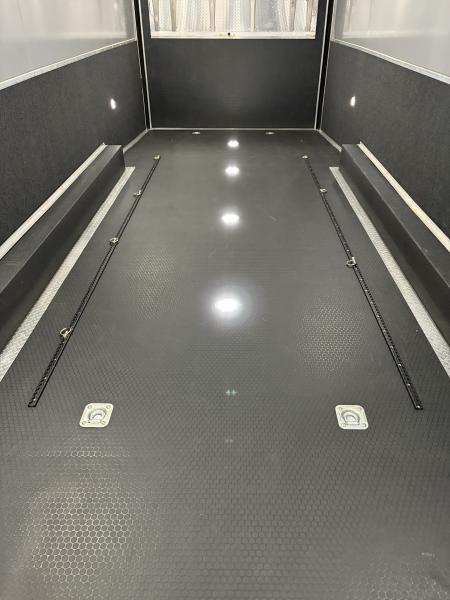 Used 2026 Haulmark 34 EDGE Bathroom Race Trailer, Dual A/C, Airline Track, Winch, 18K GVWR, 54" ALX Slide Out Step, Awning, Air Prep, Landing Light PKG, Hyd Tongue Jack
