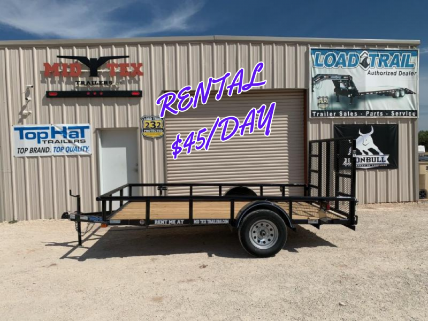 New RENTAL 2021 Top Hat Trailers 77 x 12 Rental Utility Trailer